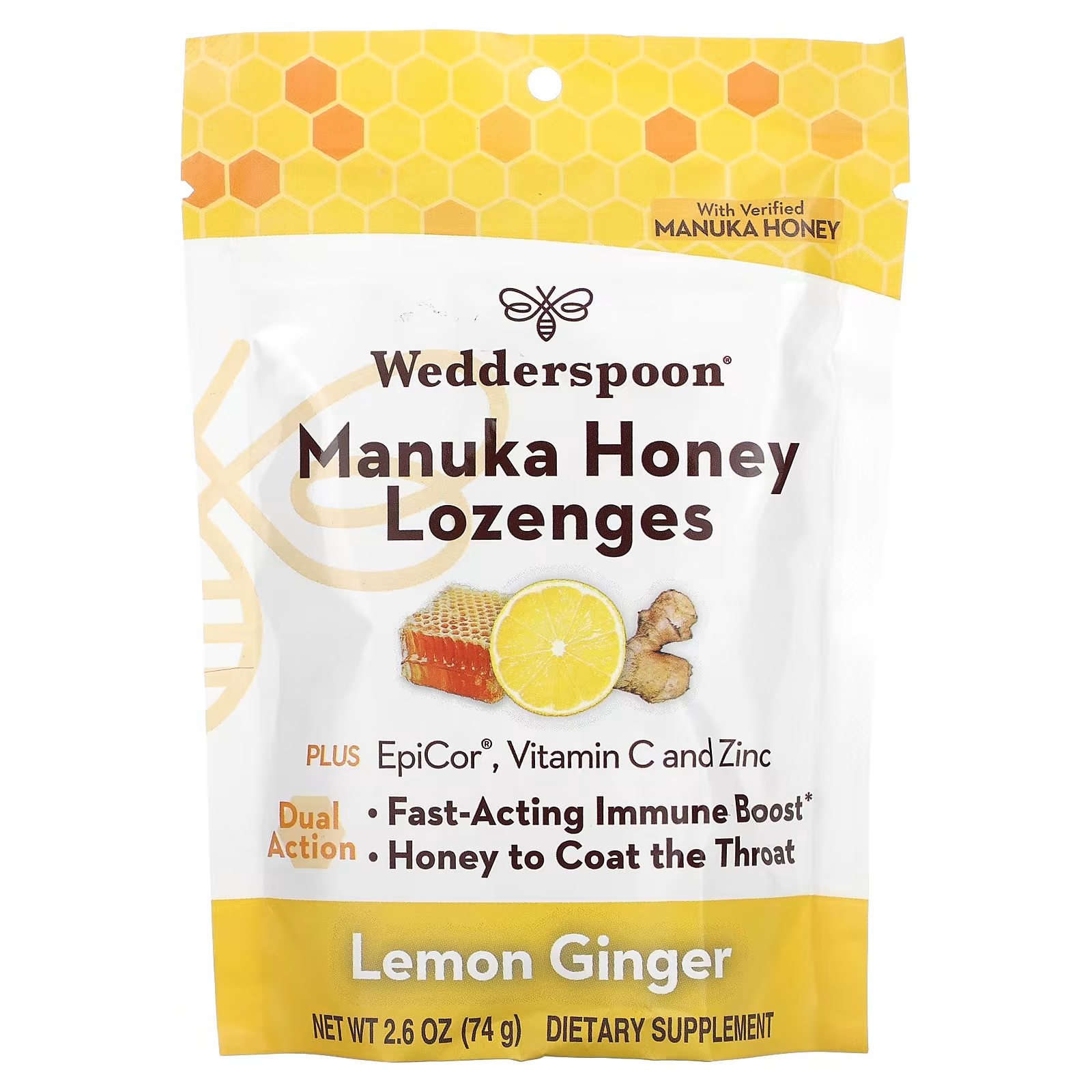 Леденцы с медом манука Wedderspoon, лимонный имбирь леденцы имбирь 3 25 г 10 с лимоном
