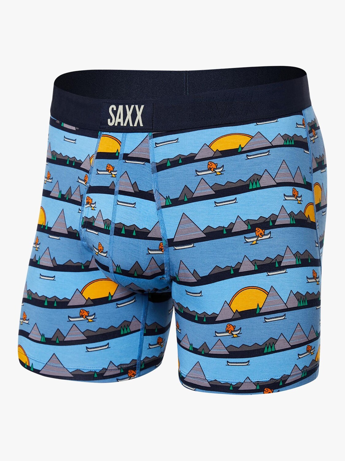 

Трусы ультра свободного кроя с принтом Lazy River SAXX, синий мульти