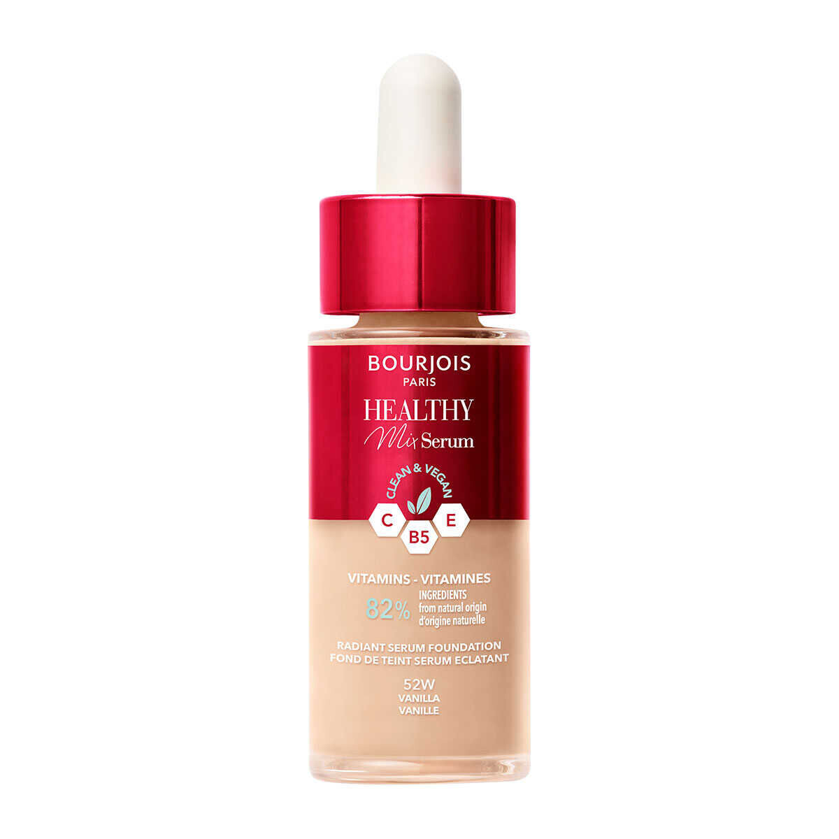 

Увлажняющая и осветляющая тональная сыворотка для лица 52 ваниль Bourjois Healthy Mix, 30 мл