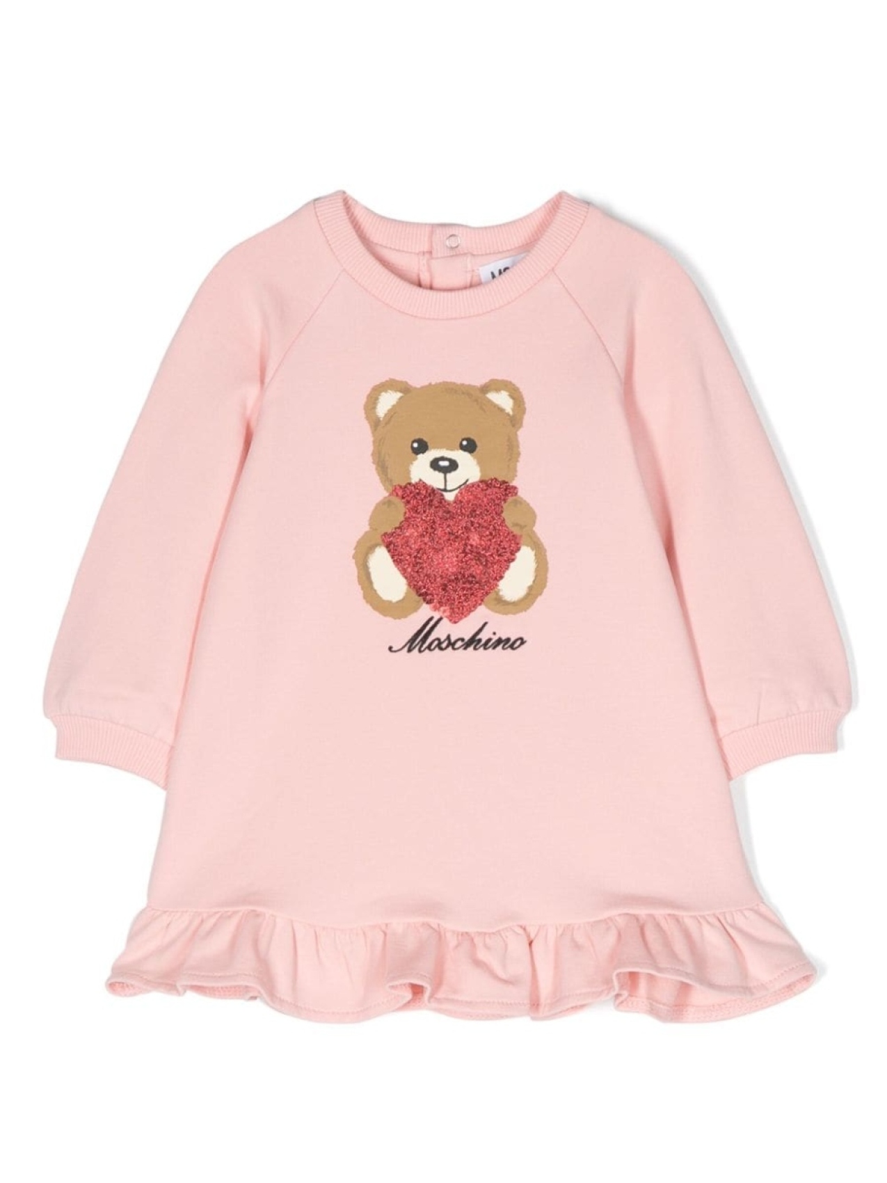 

Moschino Kids платье Teddy Bear с оборками на подоле, розовый