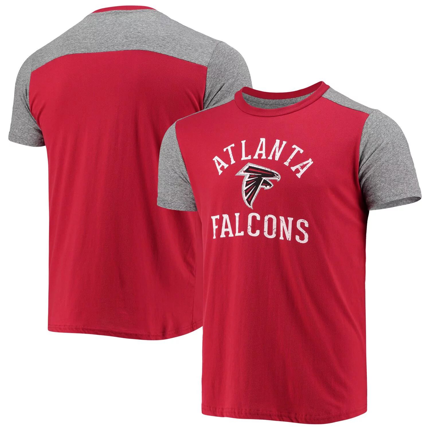 Мужская красная/серая футболка с нитками Atlanta Falcons Field Goal Slub Majestic мужская футболка темно синего серого цвета с нитками houston texans field goal slub majestic