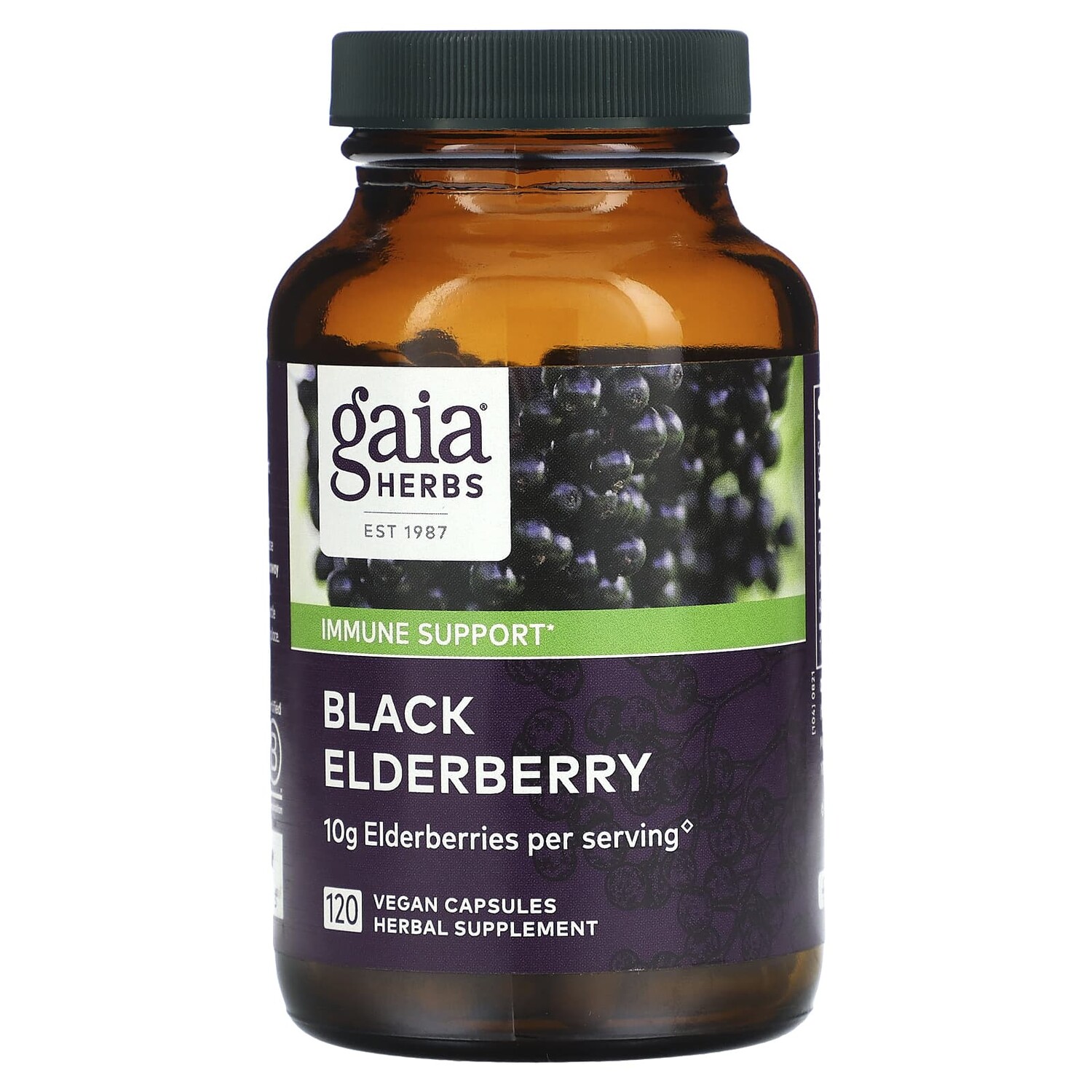 

Черная бузина с плодами ацеролы, 120 веганских капсул, Gaia Herbs