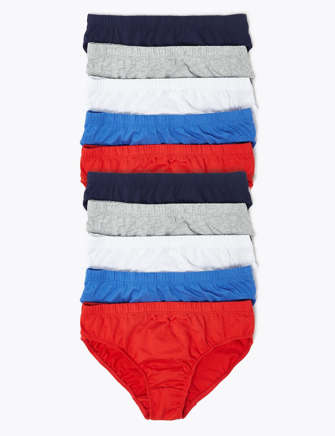 

Трусы из чистого хлопка (2–16 лет), 10 шт. Marks & Spencer, красный микс