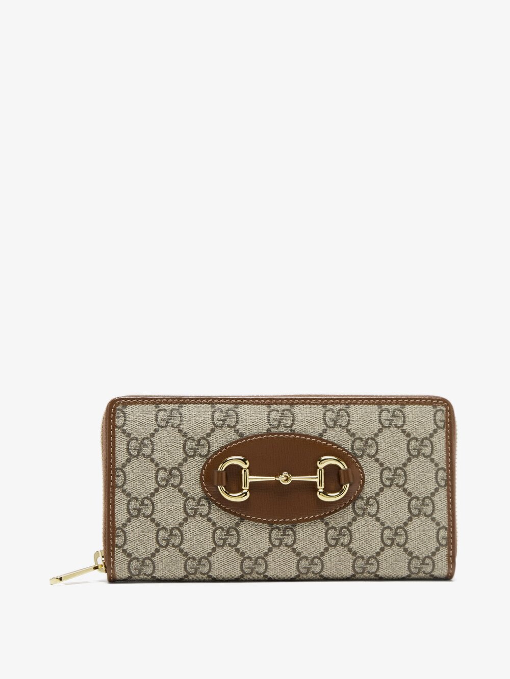 

Кошелек horsebit 1955 года из кожи и холста gg Gucci, бежевый