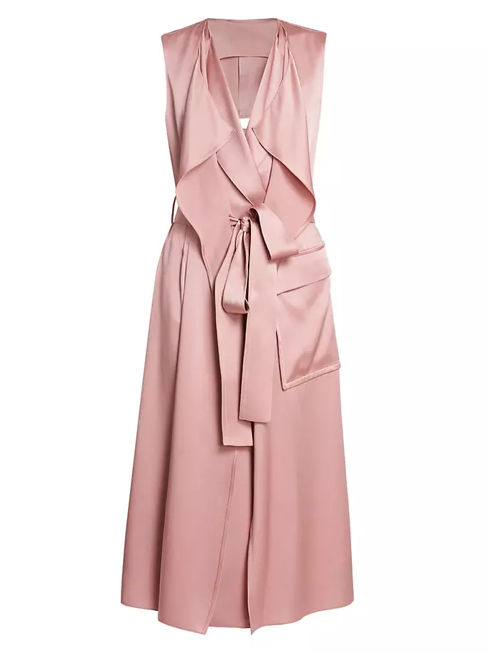 

Атласное платье-тренч-миди Victoria Beckham, цвет peony