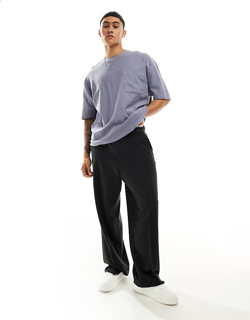 

ASOS DESIGN – синяя футболка свободного кроя из букле