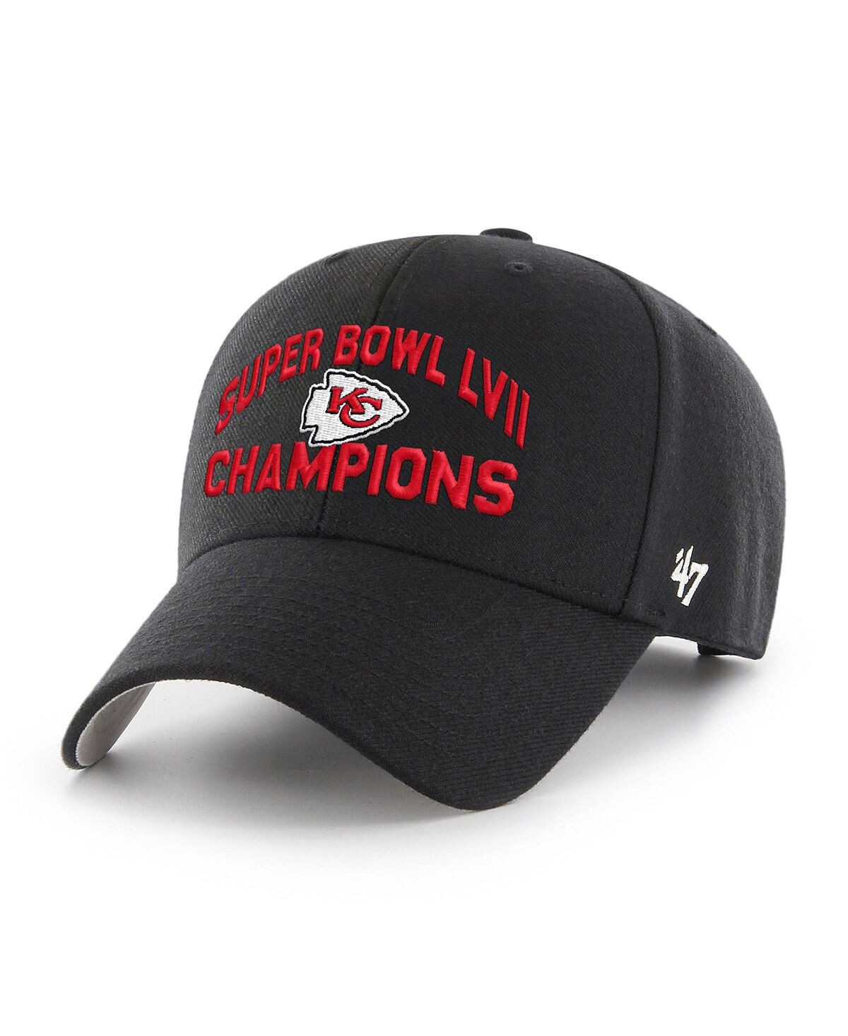 

Мужская черная регулируемая кепка Kansas City Chiefs Super Bowl LVII Champions MVP '47 Brand
