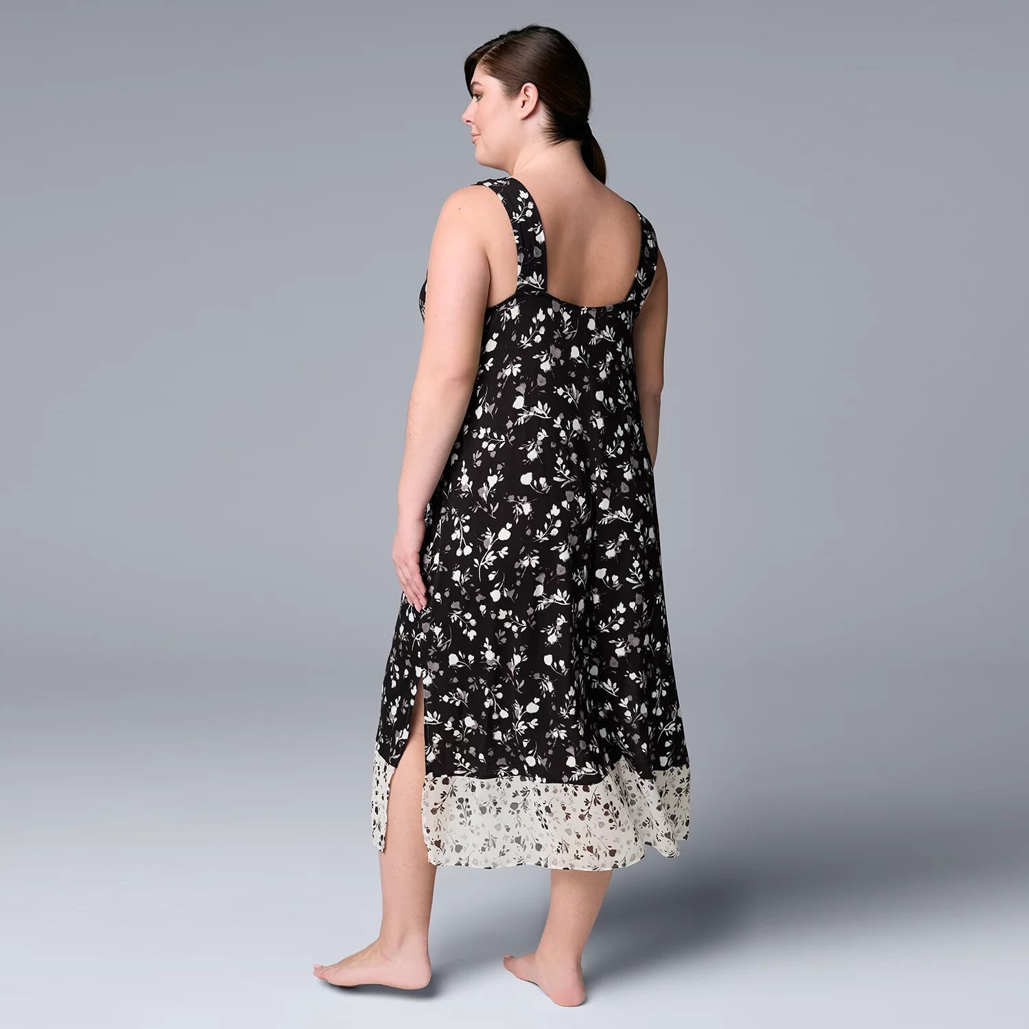 

Сорочка миди размера плюс Simply Vera Vera Wang с шифоновой отделкой Simply Vera Vera Wang