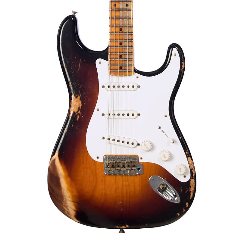 Электрогитара Fender Custom Shop Limited Edition 70th Anniversary 1954 Stratocaster Heavy Relic - Wide Fade 2 Tone Sunburst - Electric Guitar NEW! heavy mettal limited edition