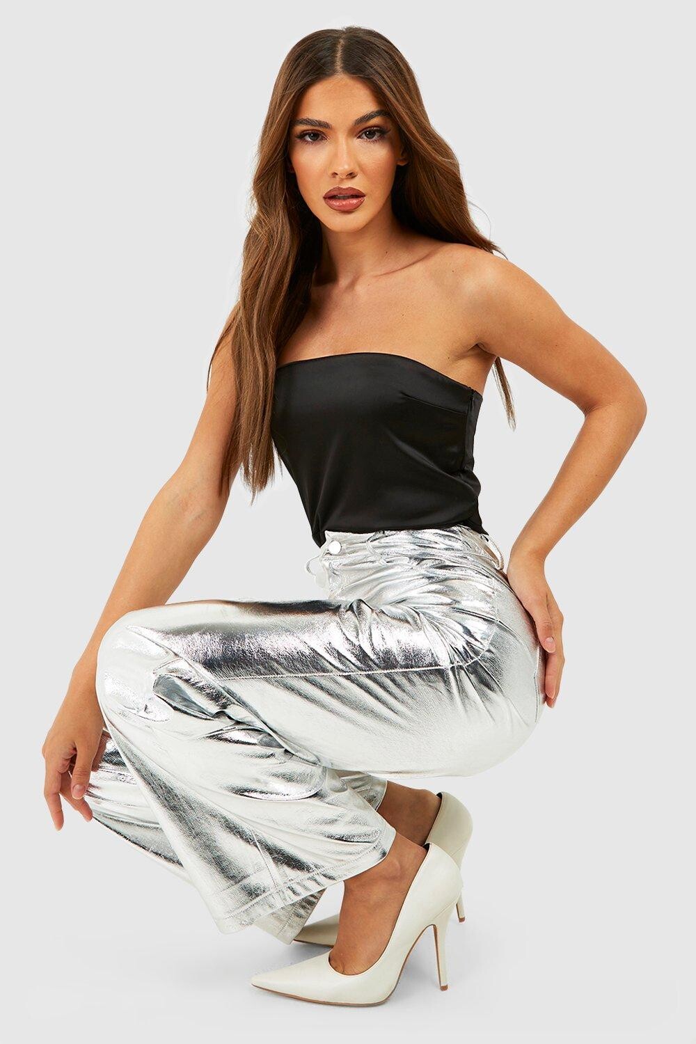 

Атласное боди-бандо Boohoo, черный