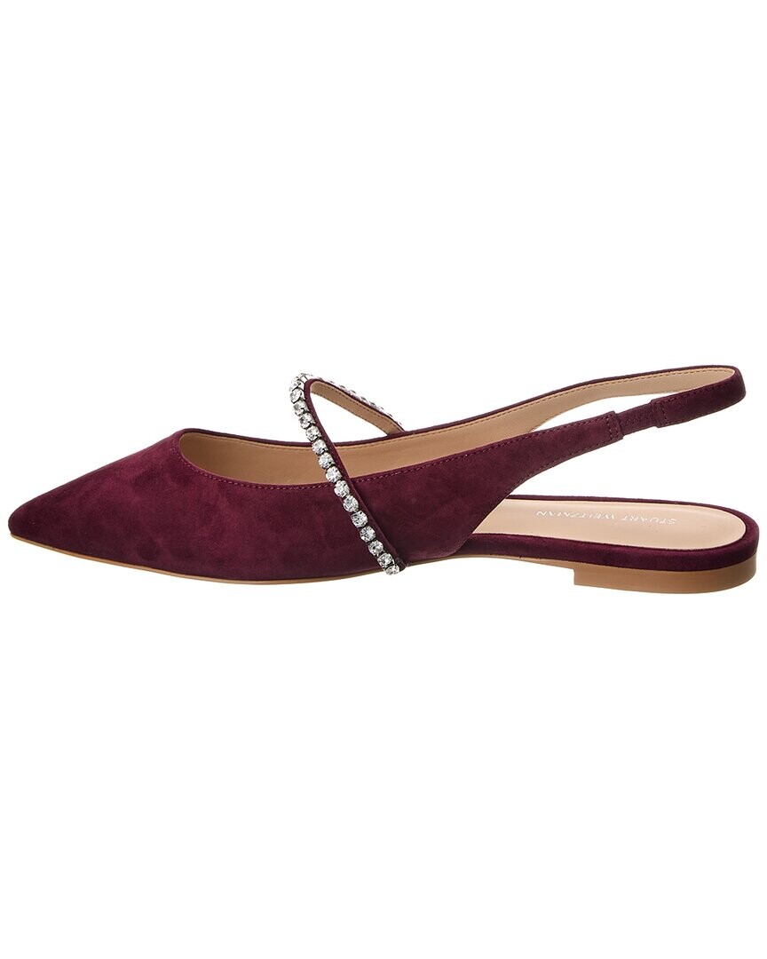 

Замшевые туфли Stuart Weitzman с открытой пяткой, красный