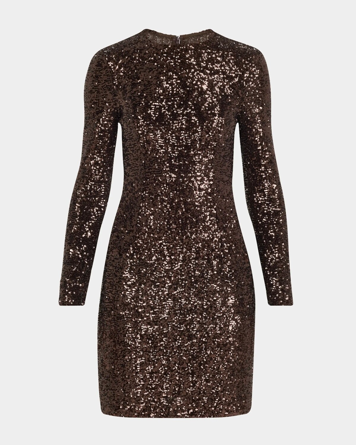 

Мини-платье с длинными рукавами и пайетками Michael Kors Collection, цвет Chocolate