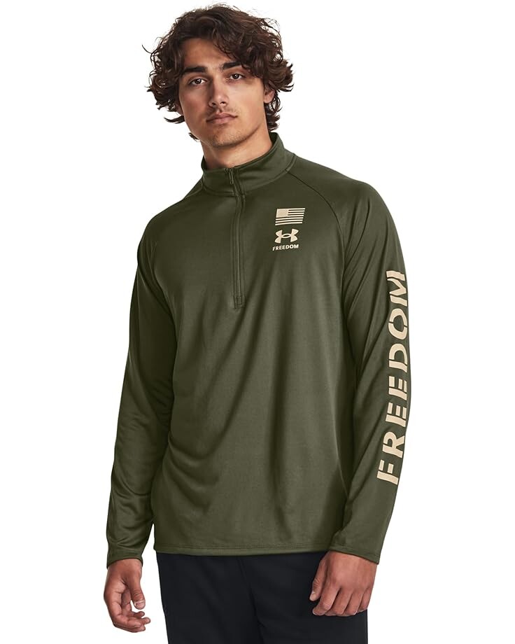 

Куртка Under Armour Freedom Tech 1/2 Zip, цвет Marine OD Green/Desert Sand