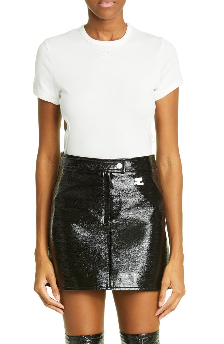 

Хлопковая футболка с вышитым логотипом Bumpy Cutout COURRÈGES