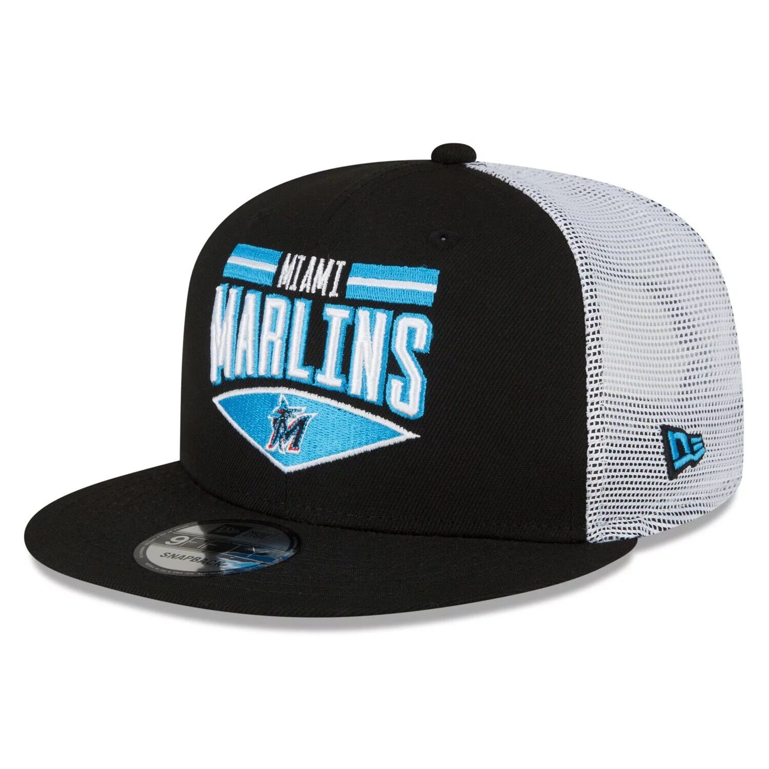 

Мужская кепка New Era черно-белая Miami Marlins Base Trucker 9FIFTY Snapback