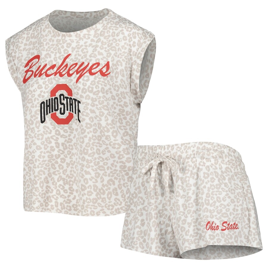

Пижамный комплект Concepts Sport Ohio State Buckeyes, кремовый