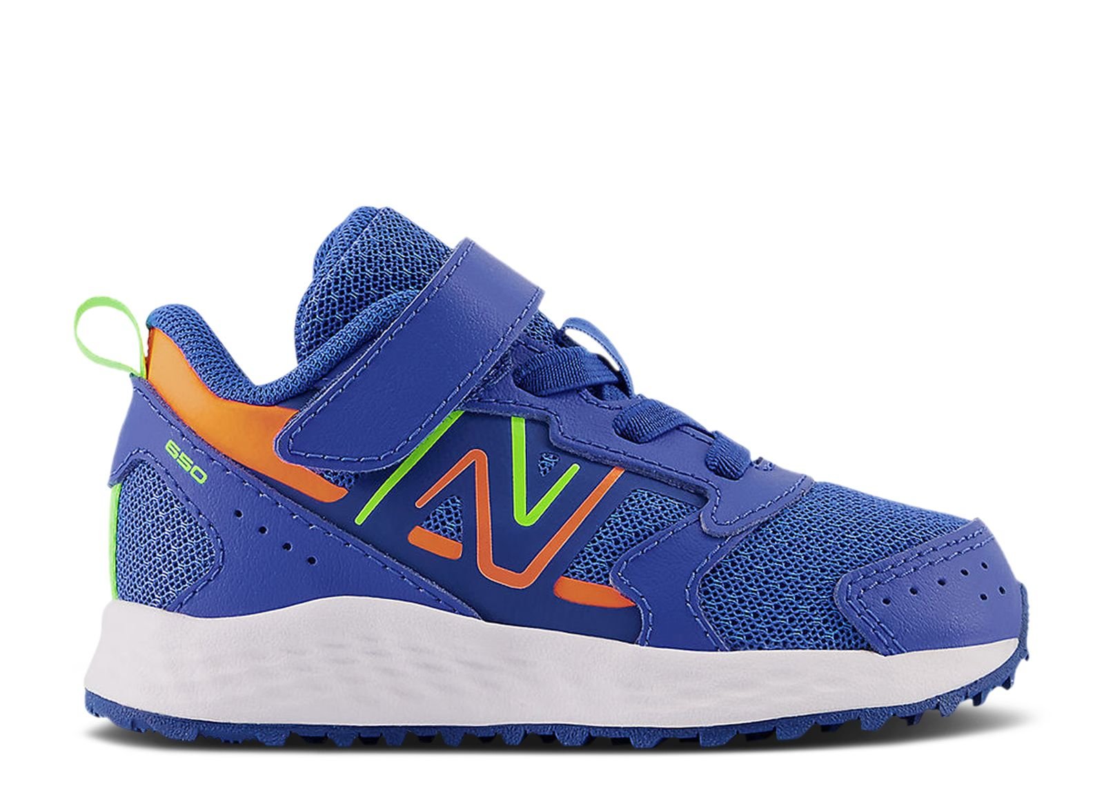 

Кроссовки New Balance Fresh Foam 650 Bungee Lace Top Strap Toddler X-Wide 'Cobalt Blaze Orange', синий