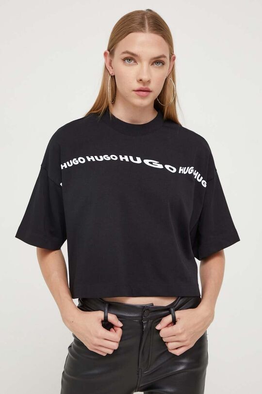

Хлопковая футболка HUGO Hugo, черный