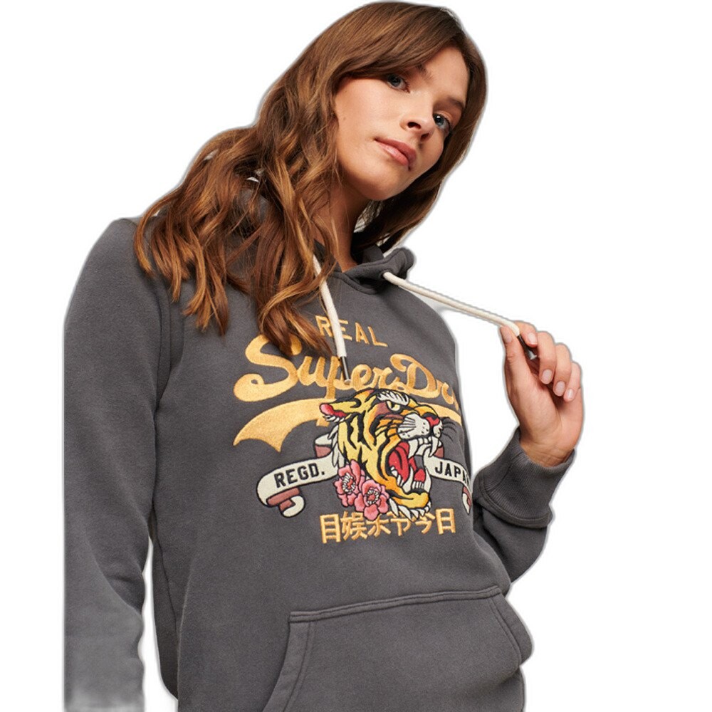 

Худи Superdry Vintage Logo Metl, серый