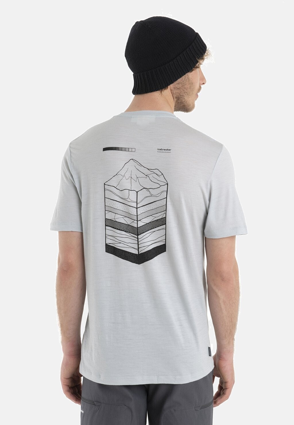 

Футболка с принтом Merino 150 Tech Lite Ii Ss Tee Mountain Icebreaker, цвет ether