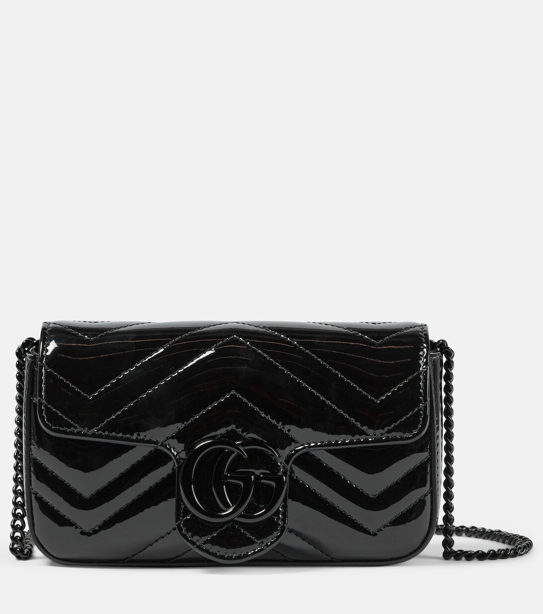 

Кожаная сумка через плечо GG Marmont Super Mini Gucci, черный