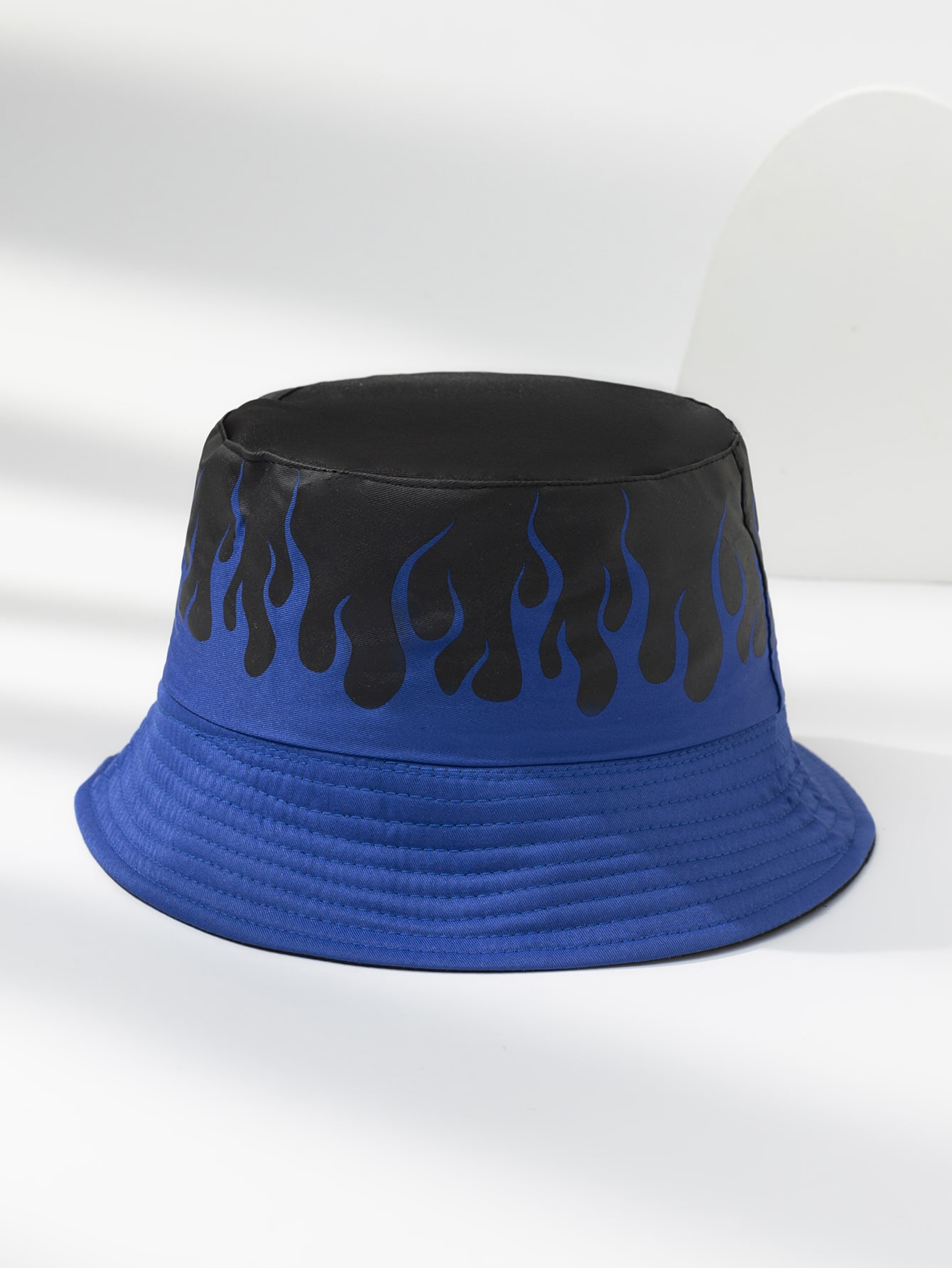 Мужская двусторонняя персонализированная рыбацкая шляпа с принтом пламени, синий