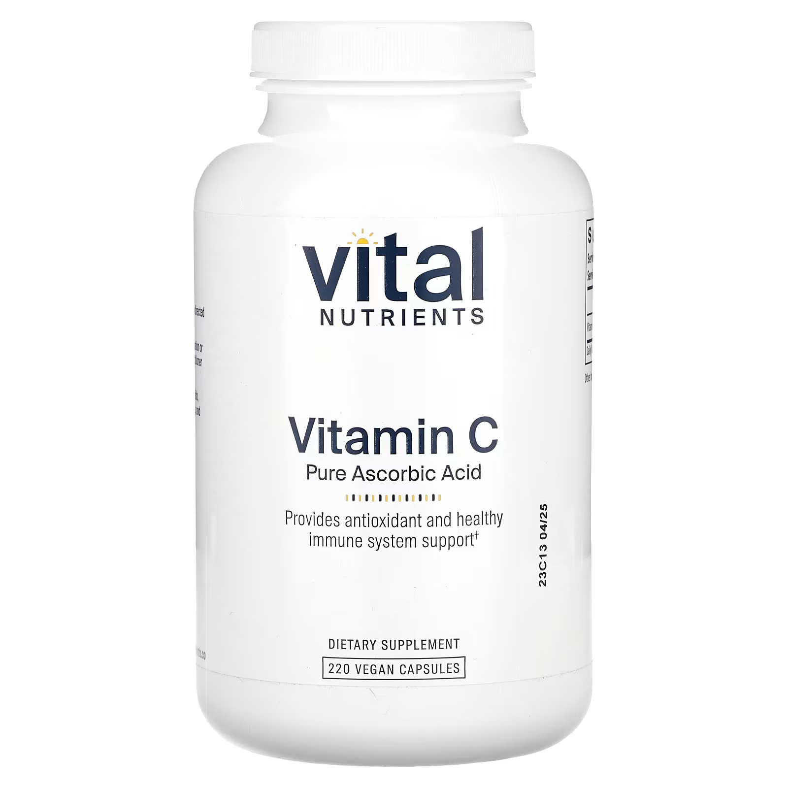 Витамин С Vital Nutrients Pure Ascorbic Acid, 220 капсул vital nutrients витамин с 120 веганских капсул