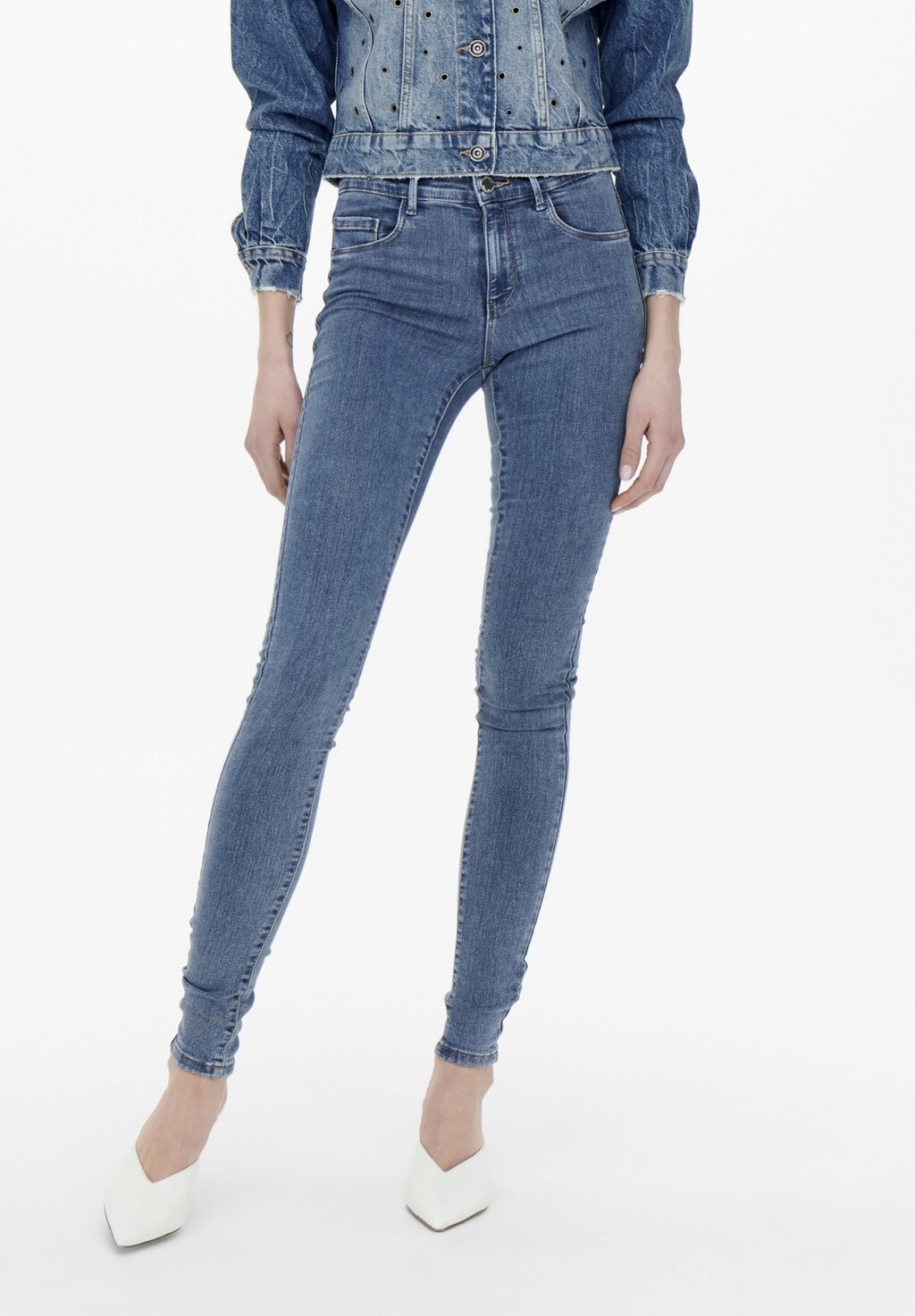 

Джинсы Skinny Fit ONLY Onlrain Life, темно-синий деним