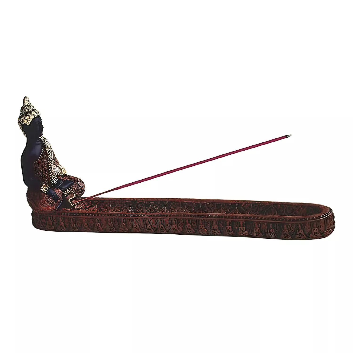 FC Design 10-дюймовая красная тайская статуя Будды, касающаяся земли, курильница, держатель для ароматических палочек