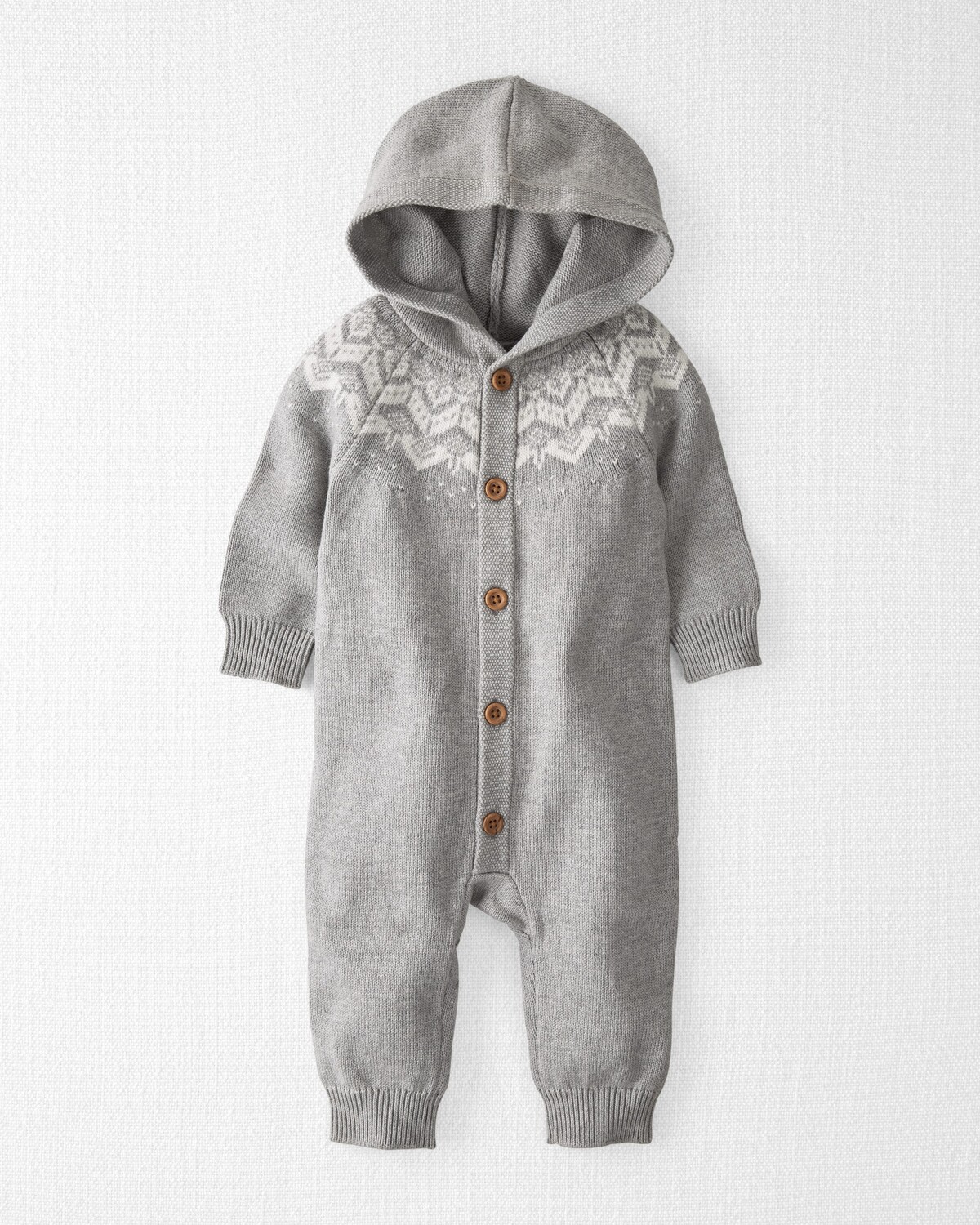 

Вязаный комбинезон с капюшоном Baby Organic Sweater Carter's, серый