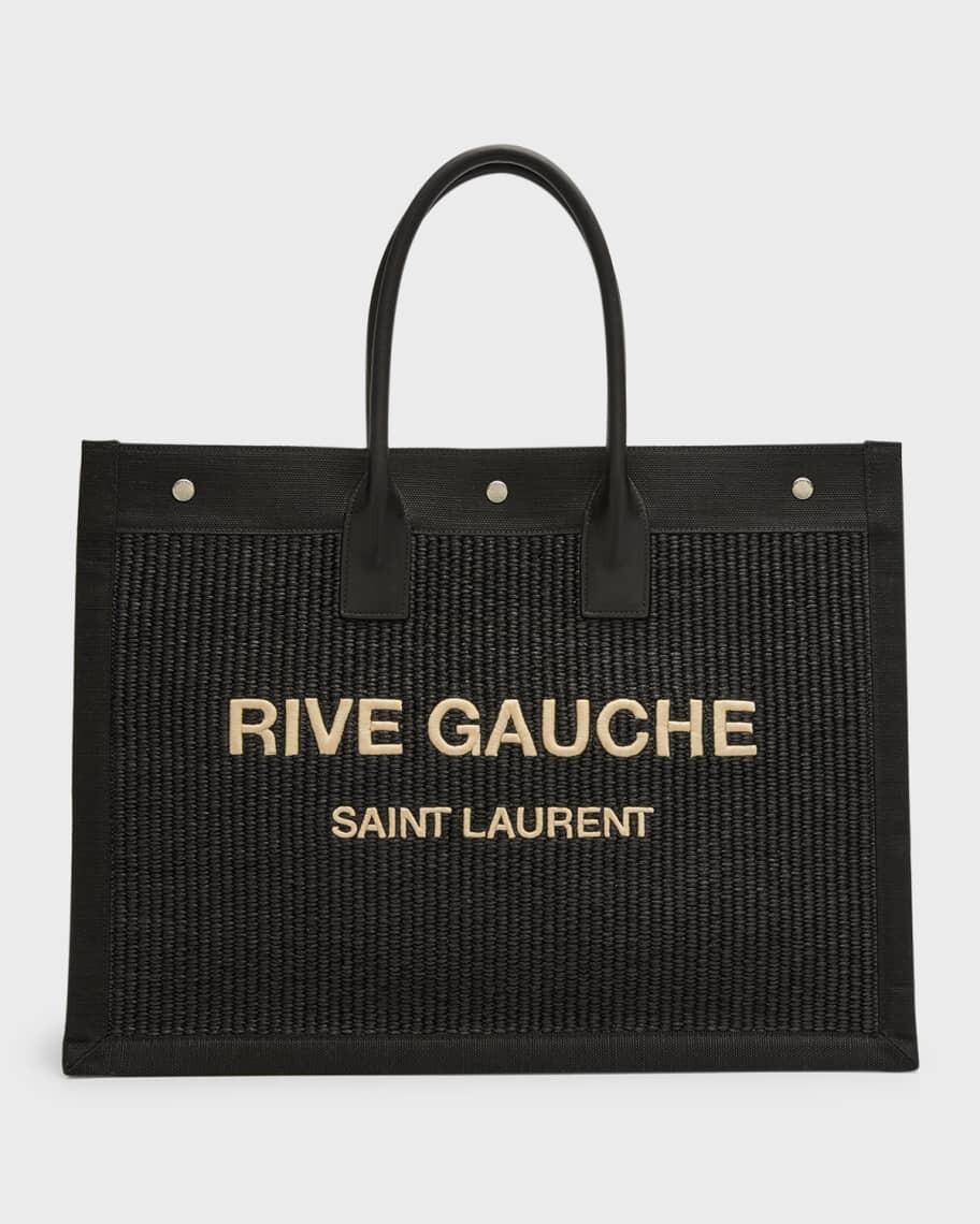 

Noe Большая сумка YSL Rive Gauche из рафии/канваса Saint Laurent