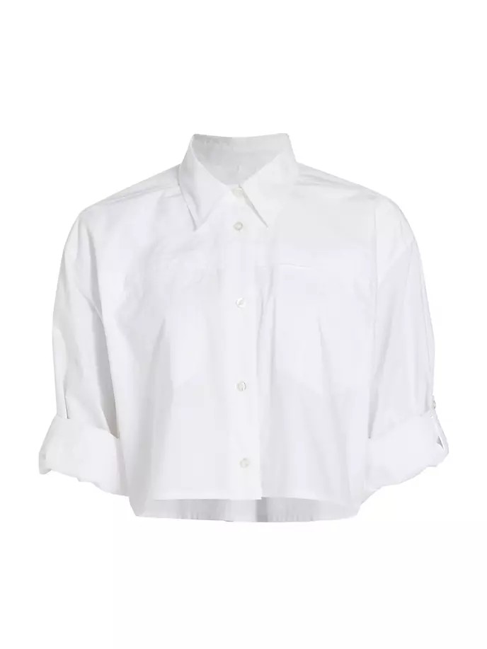 Укороченная рубашка из хлопкового поплина Remain Birger Christensen, белый
