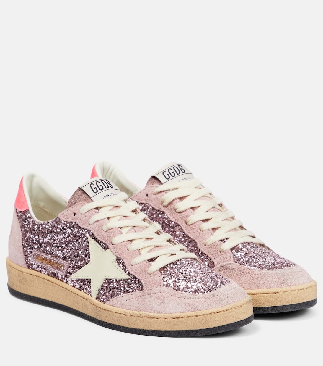 

Кроссовки ball star с блестками Golden Goose, розовый