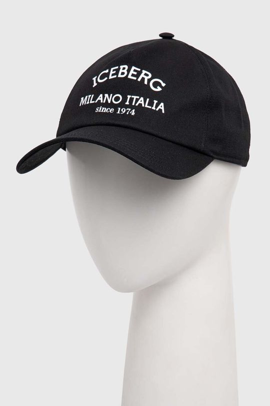 Хлопковая бейсболка Iceberg, черный цена и фото