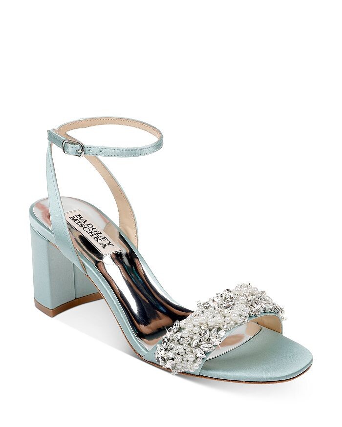 

Женские босоножки на блочном каблуке Clara с украшением Badgley Mischka