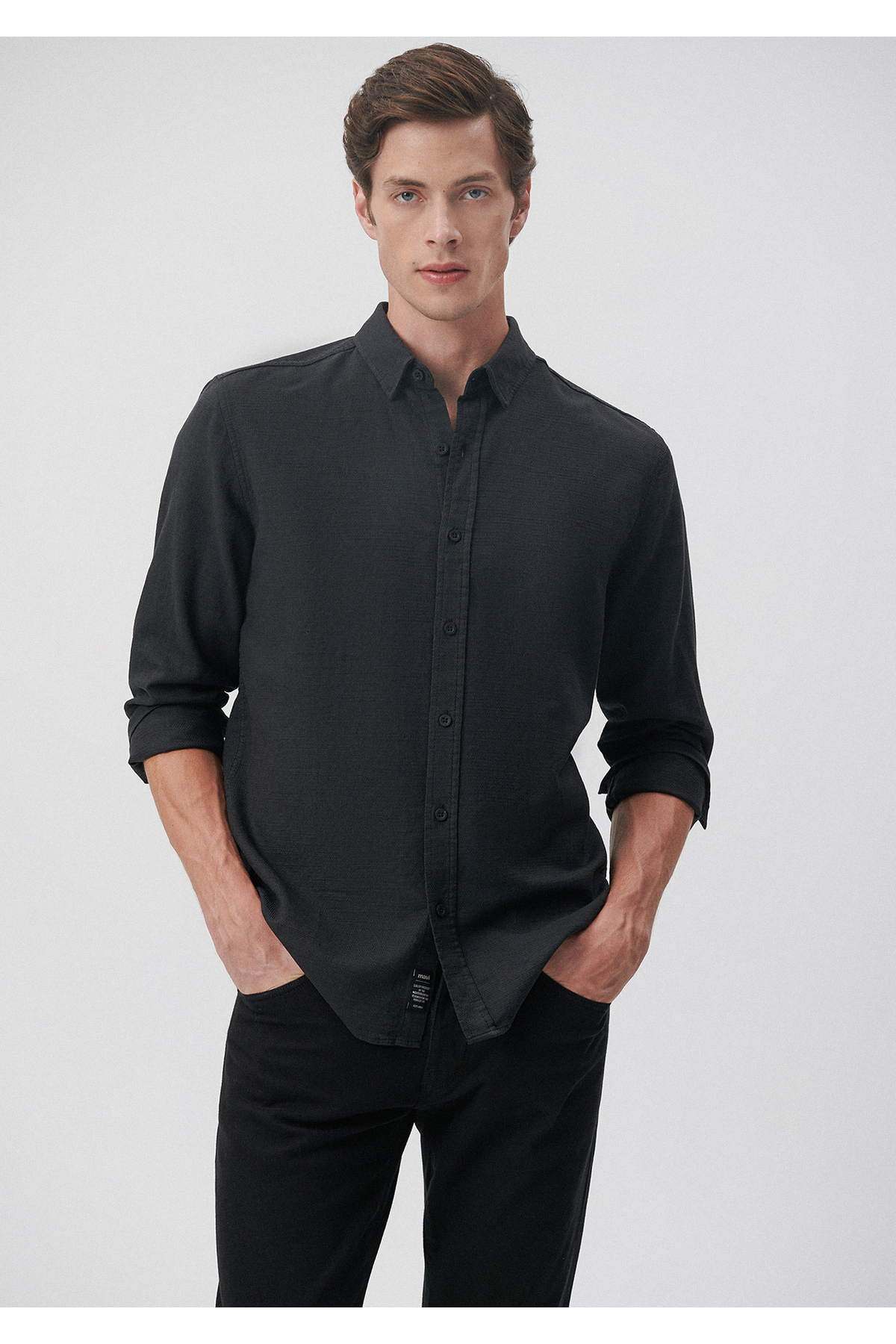 цена Черная рубашка приталенного/прилегающего кроя Mavi, черный