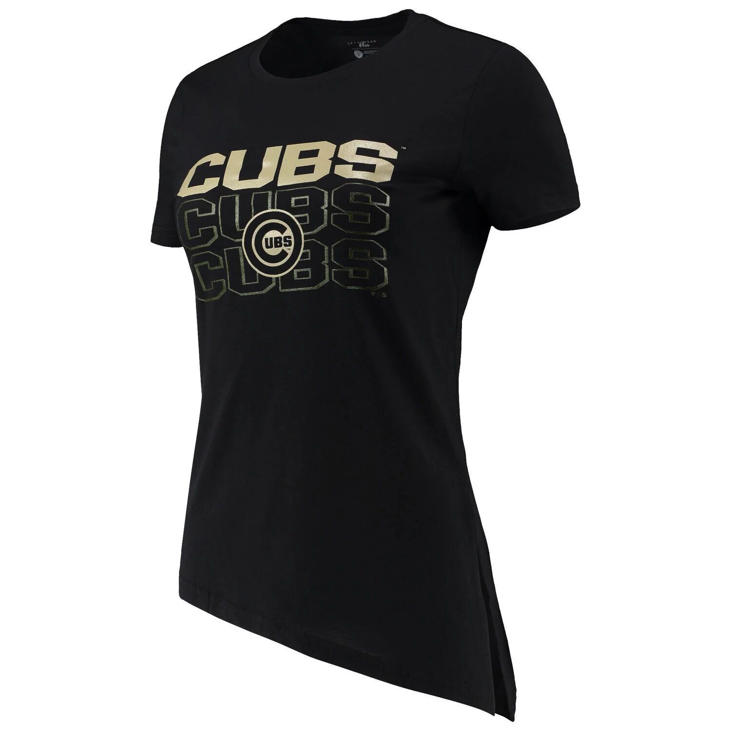 

Женская ровная одежда, черная асимметричная футболка Chicago Cubs Birch Delta, Черный
