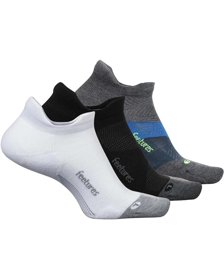 Носки Feetures Elite Ultra Light No Show Tab 3-Pair Pack, цвет Gravity Gray/Black/White