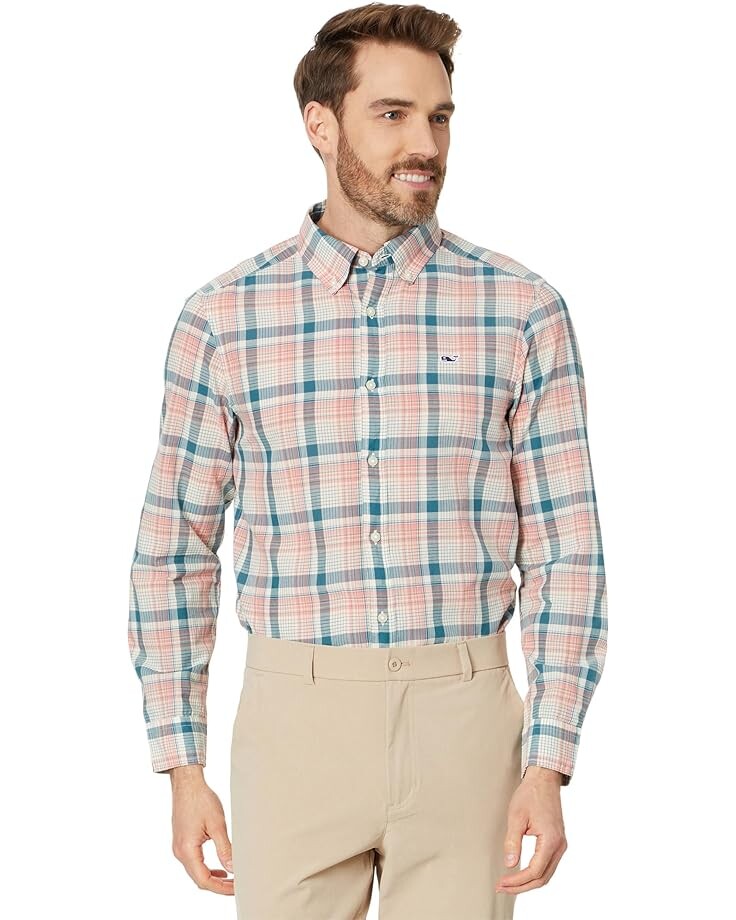 

Рубашка Vineyard Vines Plaid Madras Whale Shirt, цвет Cayman Plaid 1