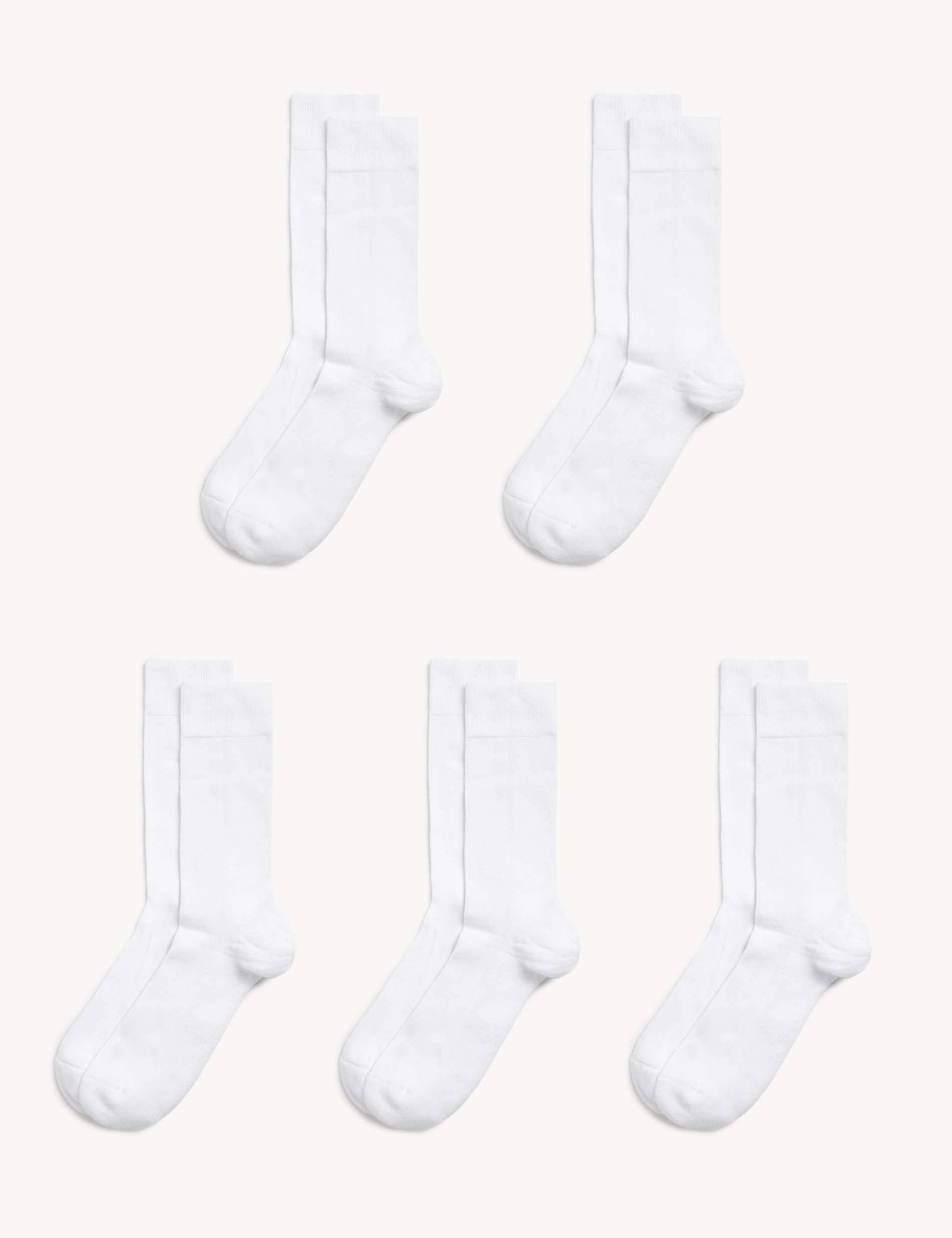 5 пар носков с мягкой подкладкой Cool & Fresh Marks & Spencer, белый