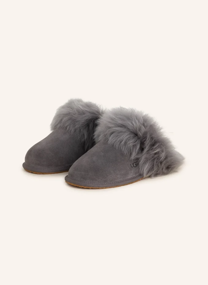 

Тапочки scuff sis с натуральным мехом Ugg, серый