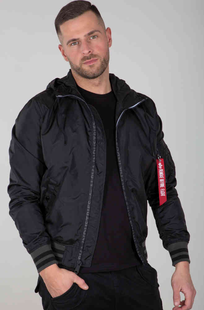 куртка ma 1 ттс alpha industries темно серый MA-1 LW Куртка PZ с капюшоном Alpha Industries, черный