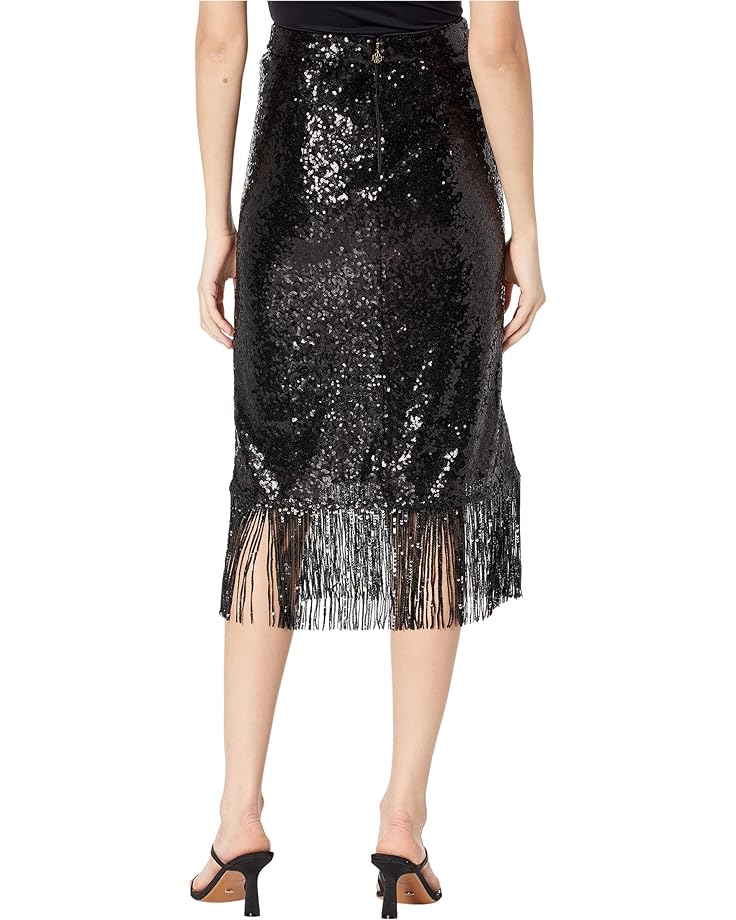 Юбка Kate Spade New York Sequin Fringe Skirt, черный