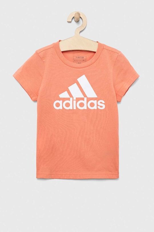 

Детская хлопковая футболка adidas G BL, оранжевый