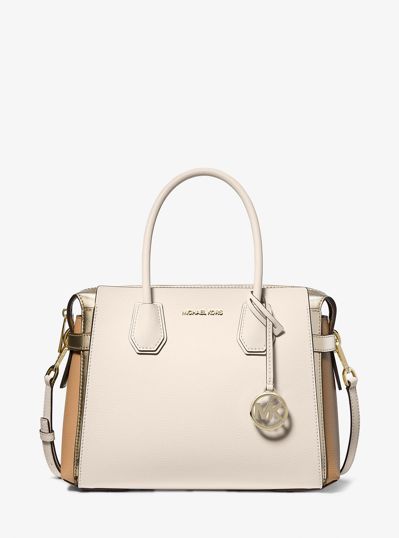 Кожаная сумка-портфель Mercer среднего размера с поясом в стиле колор-блок Michael Kors, мультиколор