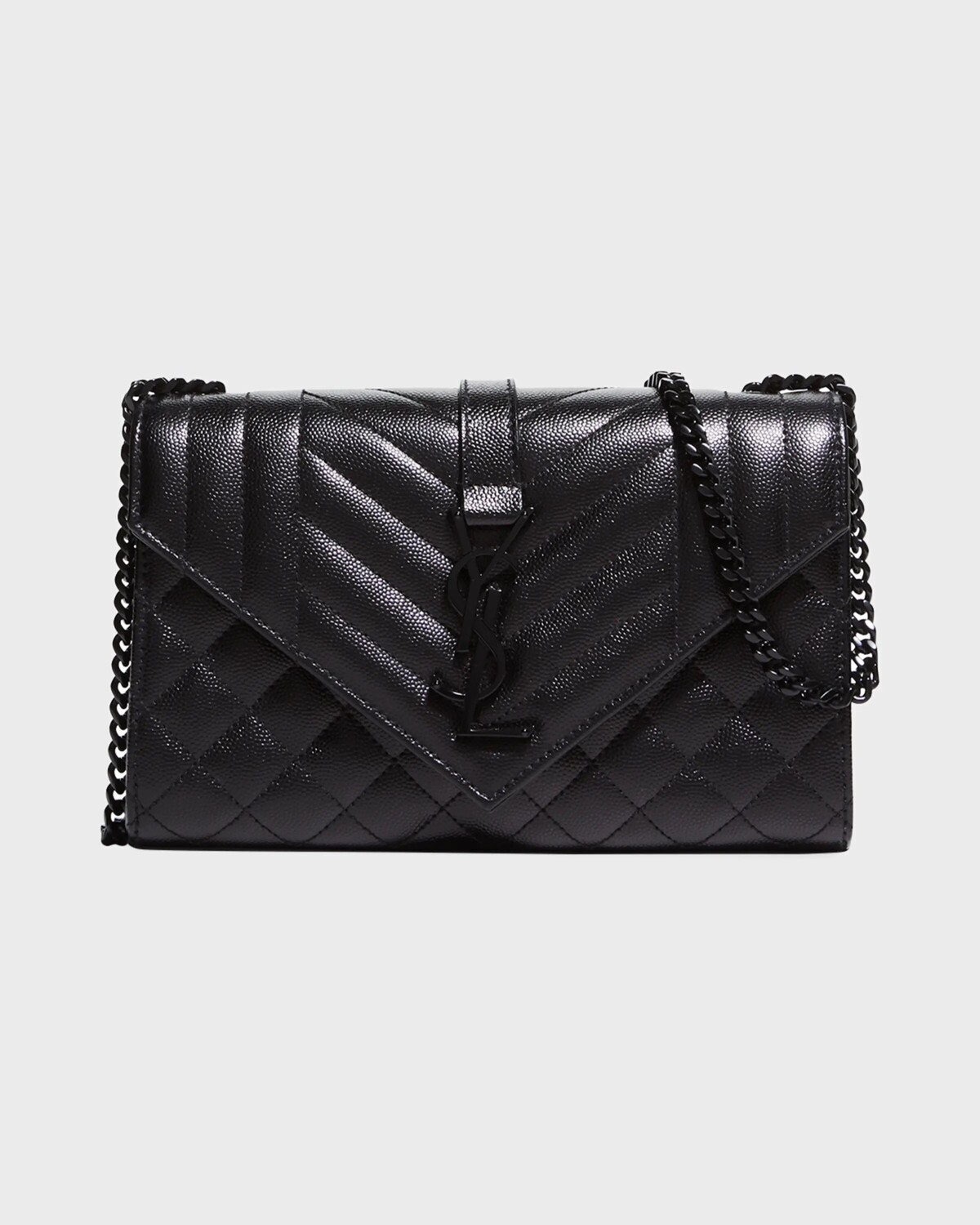 

Маленькая сумка через плечо Envelope Triquilt YSL из зерненой кожи Saint Laurent, цвет Black