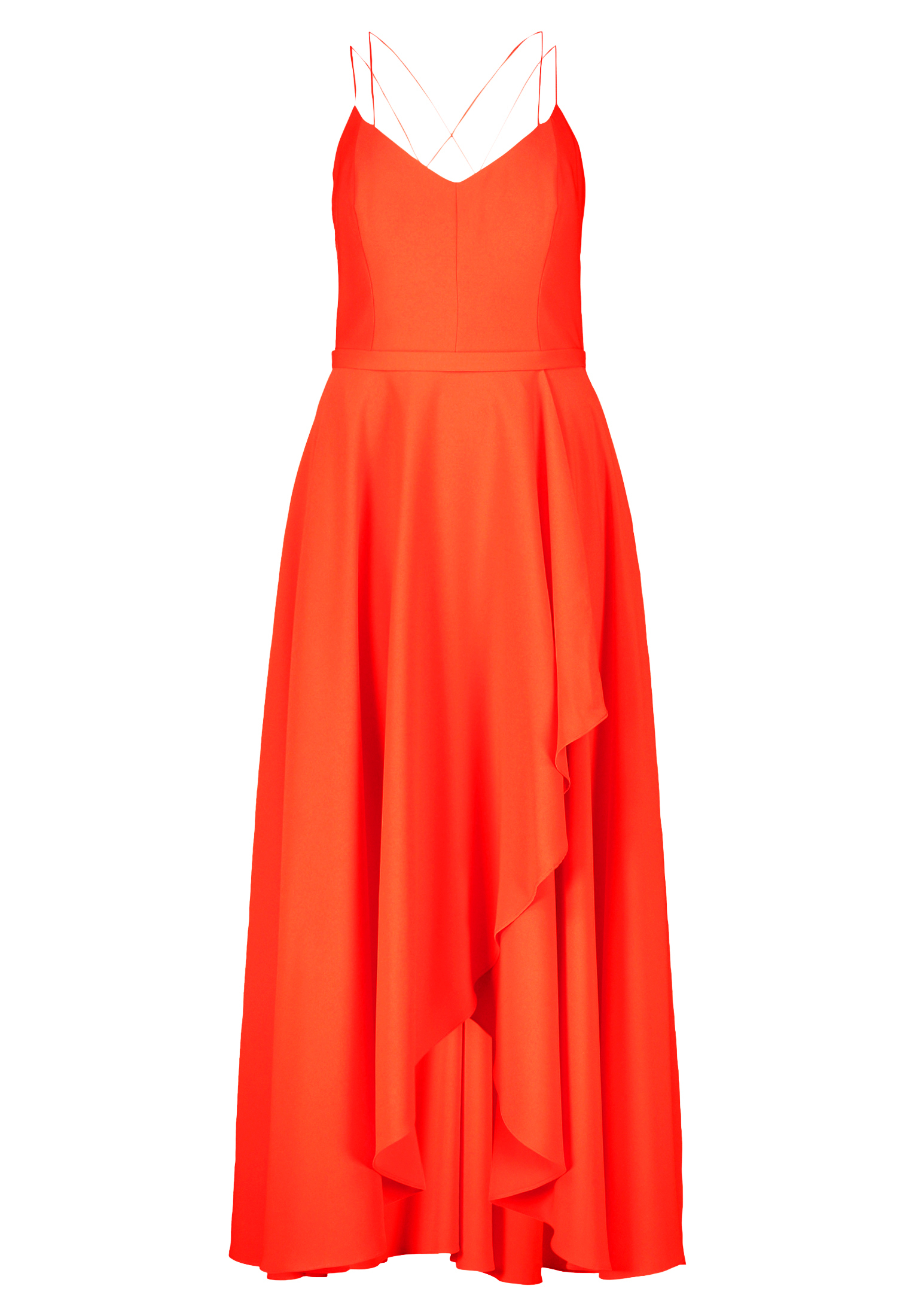 Платье Vera Mont Abend mit Volant, цвет Flame Mandarin