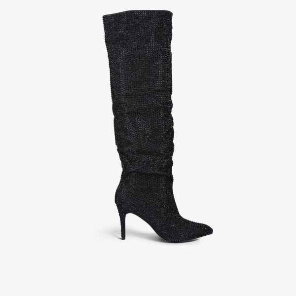 

Выдающиеся сапоги до колена, украшенные стразами Carvela, черный