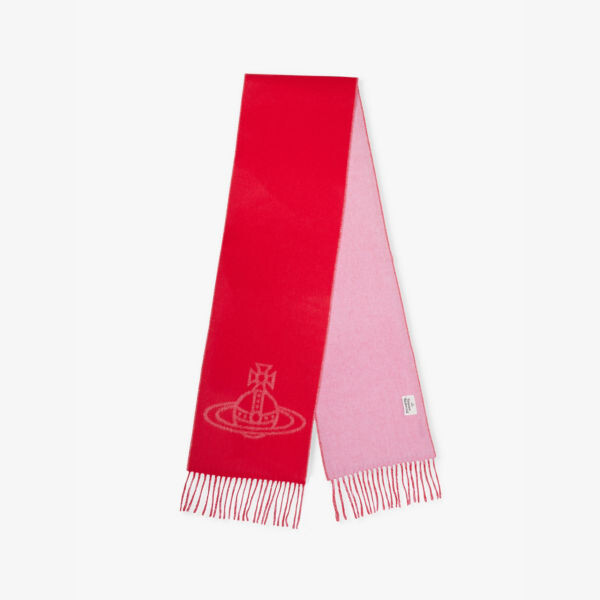 

Шарф шерстяной двусторонний, одинарный Vivienne Westwood, красный