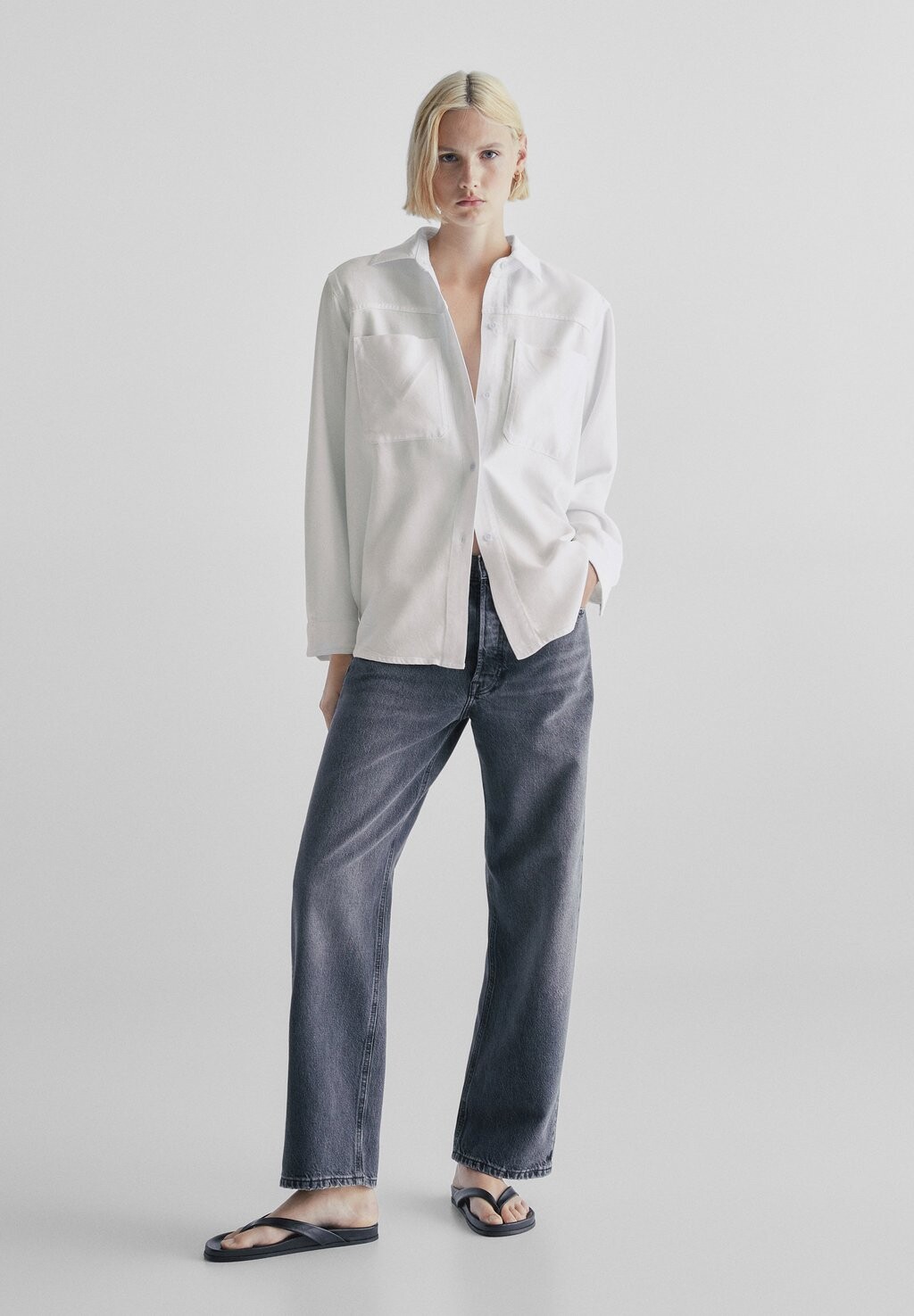 

Блуза на пуговицах Massimo Dutti, белый